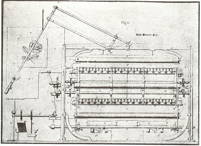 Maszyna do automatycznego haftowania skonstruowana przez Josue Heilmanna w latach 1827/28